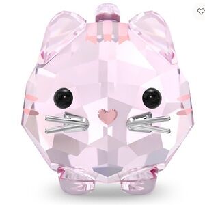 NIB 100% Authentic Swarovski Chubby Cats Pink Cat Crystal Figurine #5658317